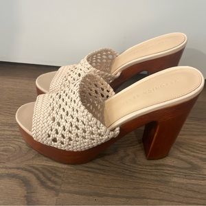 Veronica Beard Guadalupe woven leather platform sandals size 9.5